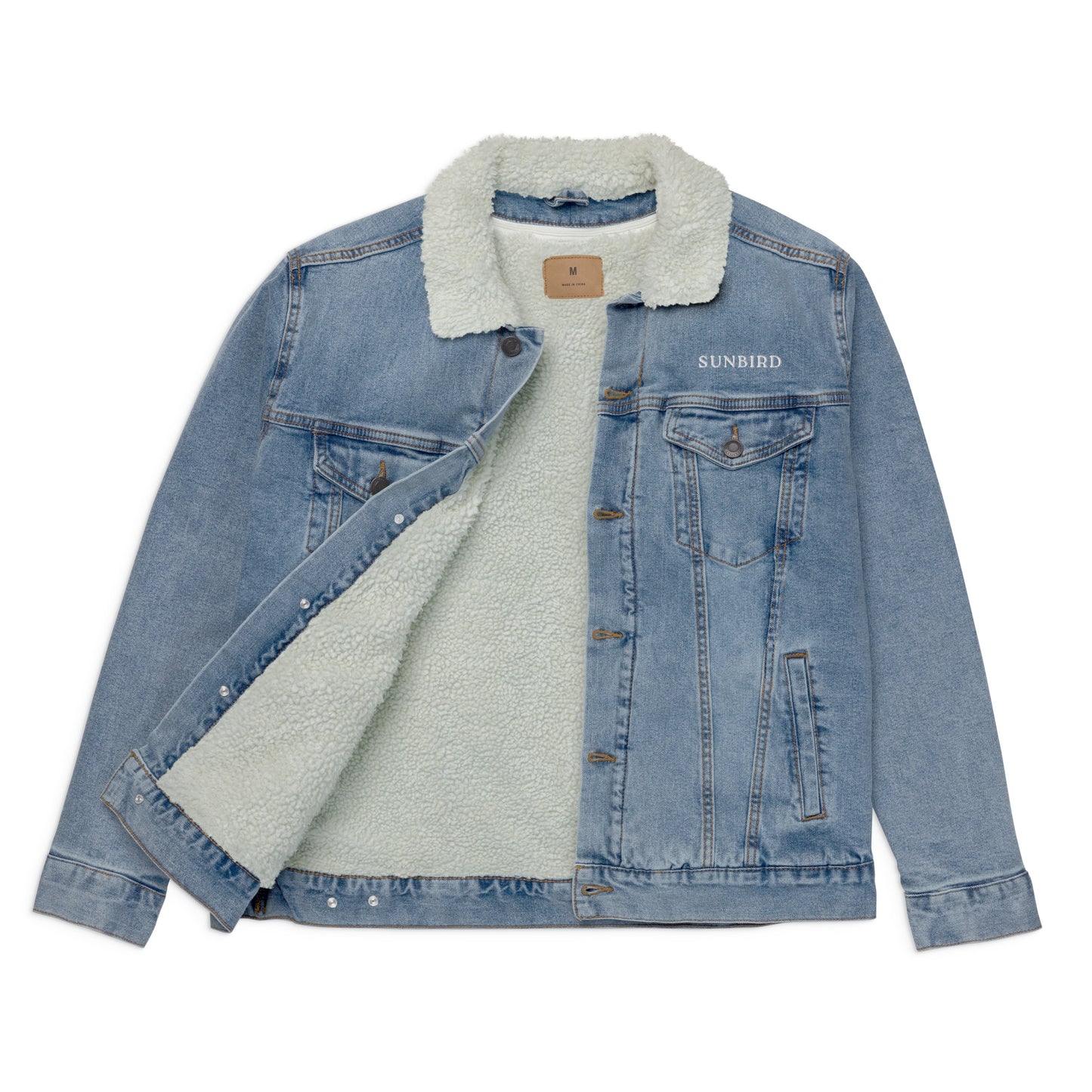 Sunbird unisex denim sherpa jacket